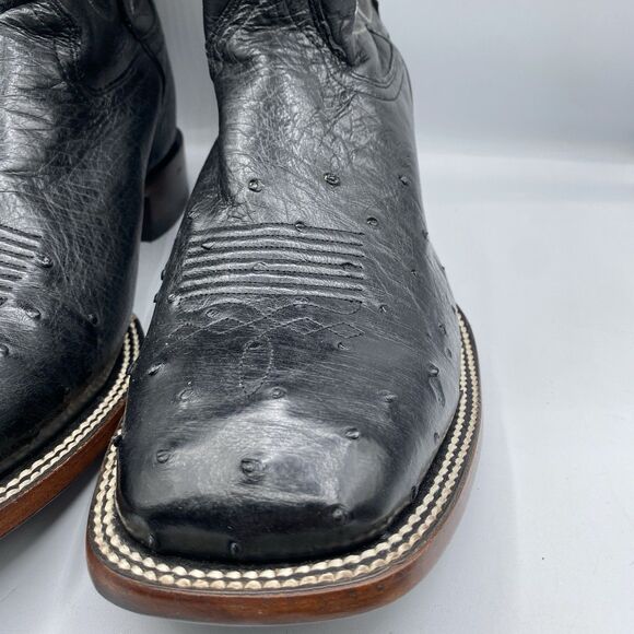 Cody James Boot Mens Men 13 EE Exotic Smooth Ostrich Black Square Toe Cowboy main image 4